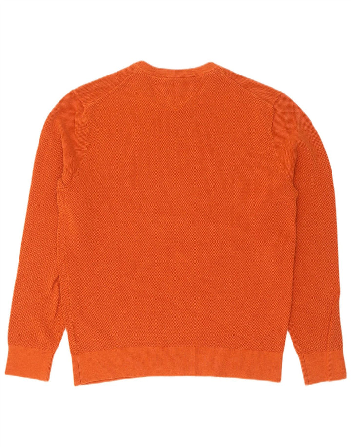 Suéter masculino Tommy Hilfiger com gola redonda e algodão laranja médio