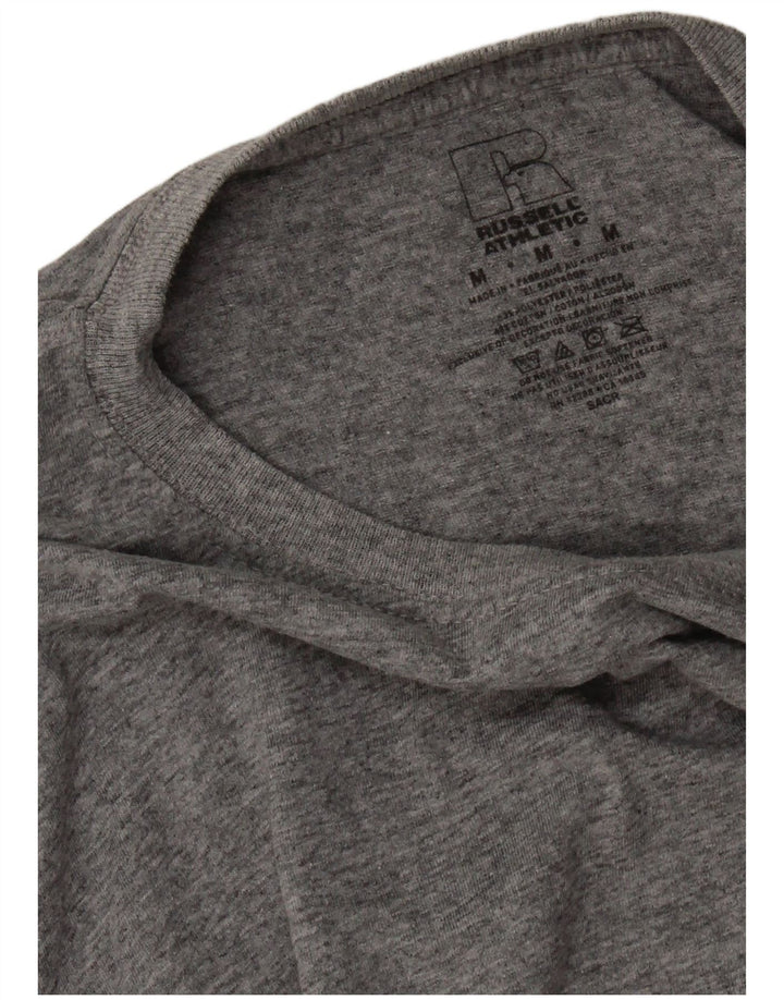 Camiseta masculina Russell Athletic algodão manchado cinza médio