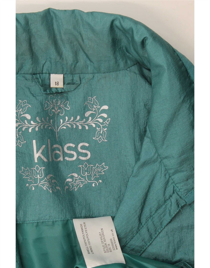 Klass Womens Windbreaker Jacket UK 18 XL Poliamida Verde