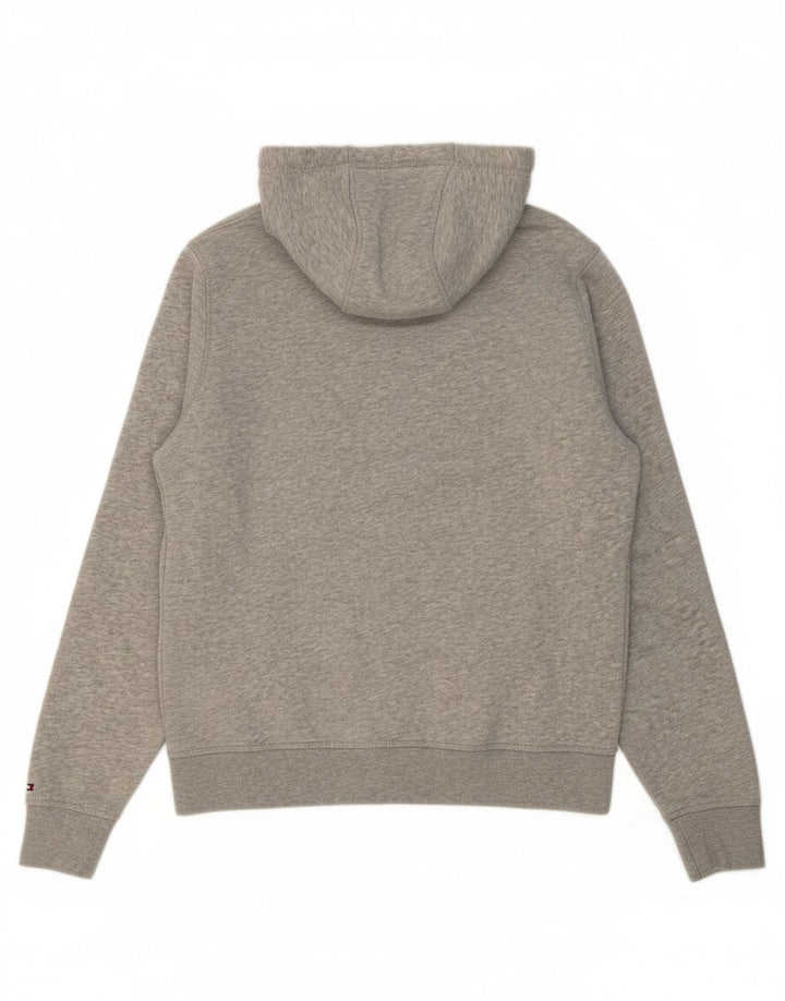 Suéter com capuz gráfico masculino TOMMY HILFIGER pequeno algodão cinza