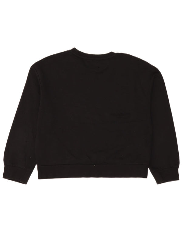 Zara Womens Trafaluc Oversized Moletom Jumper Reino Unido 10 Pequeno Algodão Preto