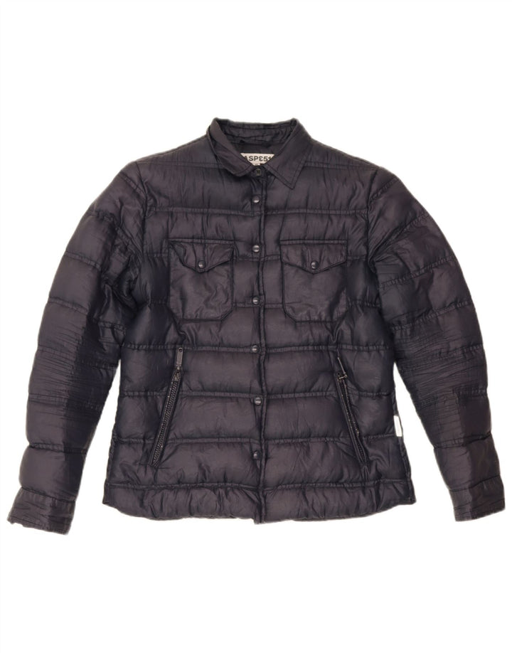 Jaqueta acolchoada feminina Aspesi UK 12 poliéster azul marinho médio