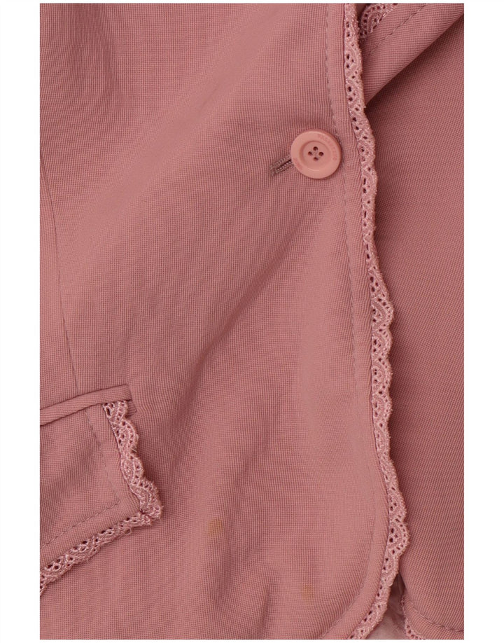 Jaqueta blazer feminina de 1 botão VALENTINO Reino Unido 14 lã virgem rosa médio