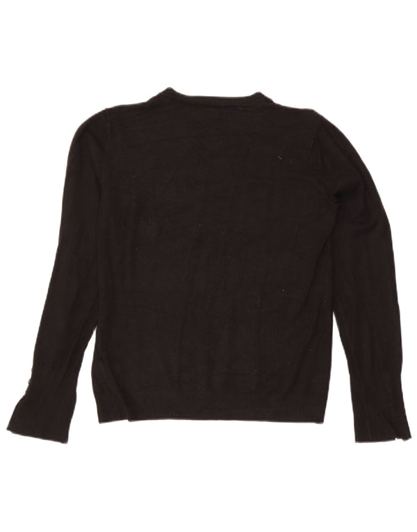 Suéter feminino Zara com gola canoa Reino Unido 14 grande viscose preta