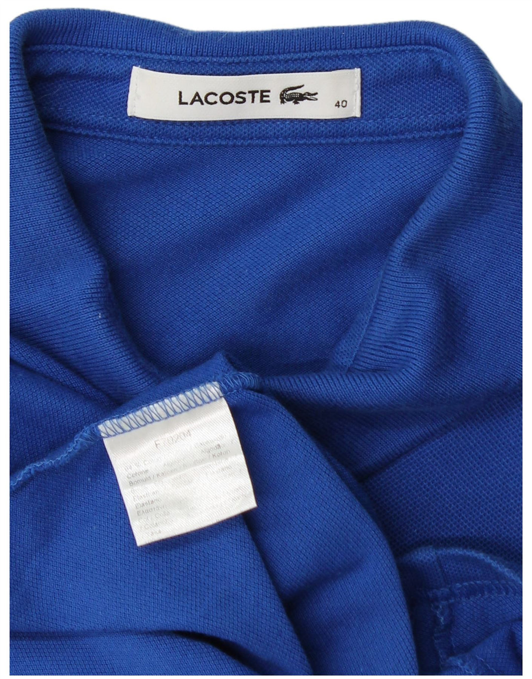 Camisa polo feminina LACOSTE tamanho 40 algodão azul médio