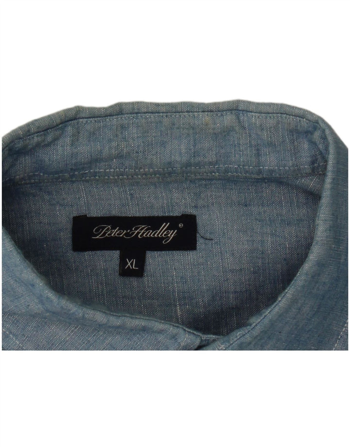Camisa masculina Peter Hadley XL azul