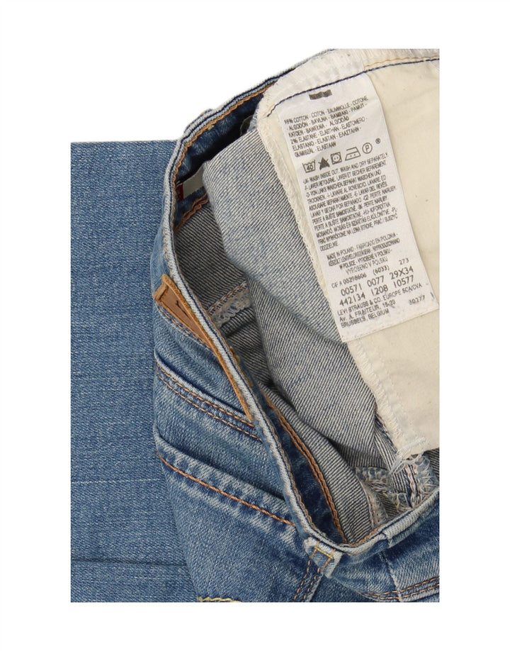 LEVI'S Feminino 571 Slim Jeans W29 L31 Azul Algodão