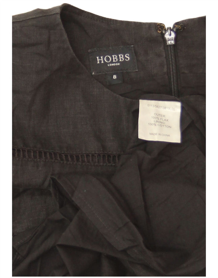 Vestido básico feminino sem mangas Hobbs UK 8 pequeno linho preto