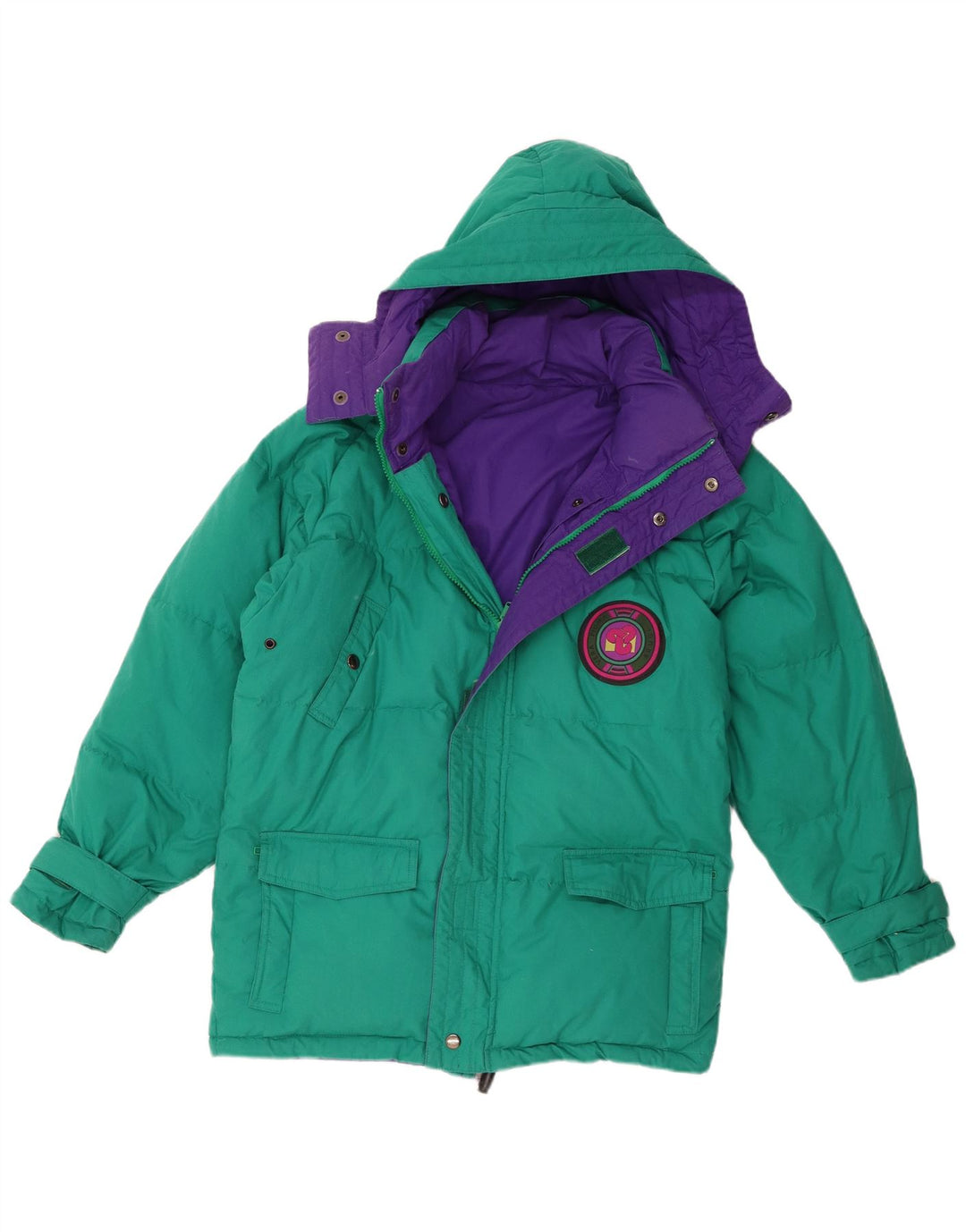 Jaqueta acolchoada com capuz reversível para meninos Brugi 13-14 anos poliéster roxo