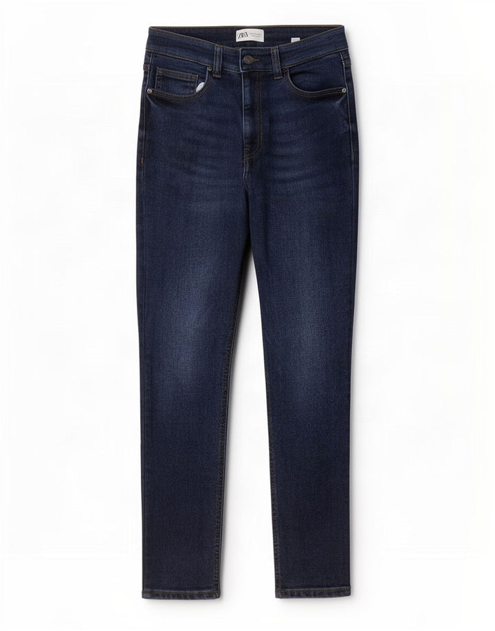 Zara Jeans feminino slim médio W28 L27 algodão azul