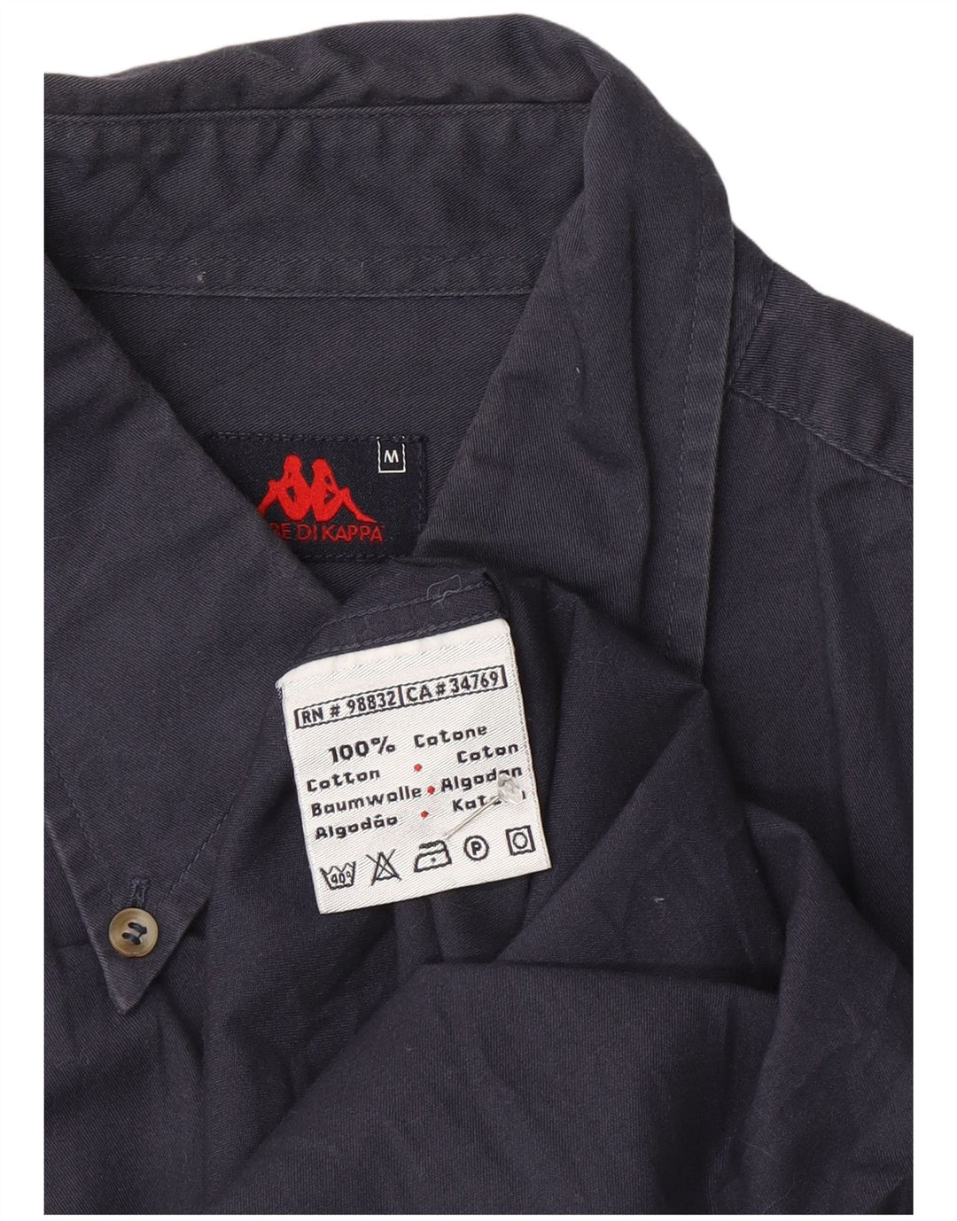 Camisa masculina Kappa de algodão azul marinho médio