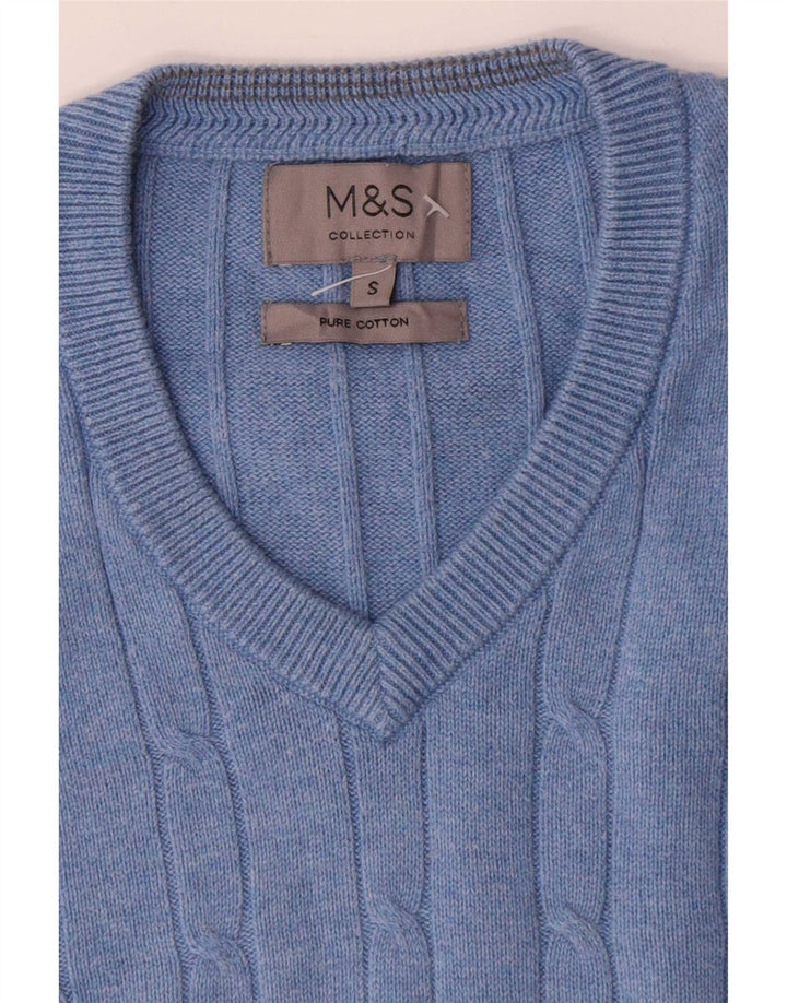 Regata masculina Marks & Spencer com colete pequeno de algodão azul