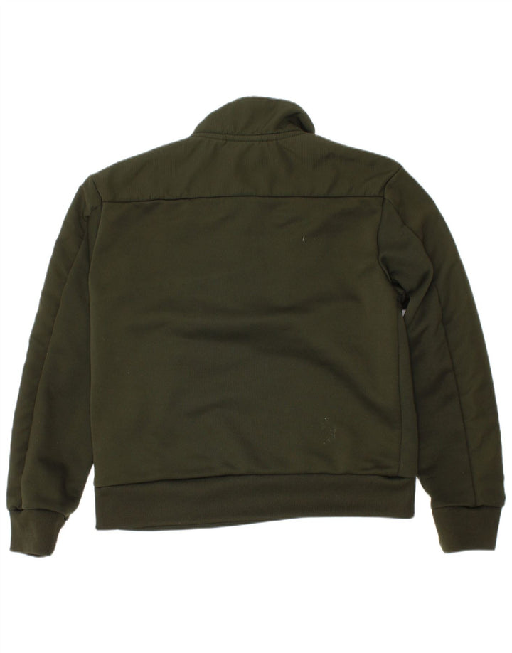 Suéter Adidas Boys Graphic Zip Neck 7-8 anos Verde Poliéster