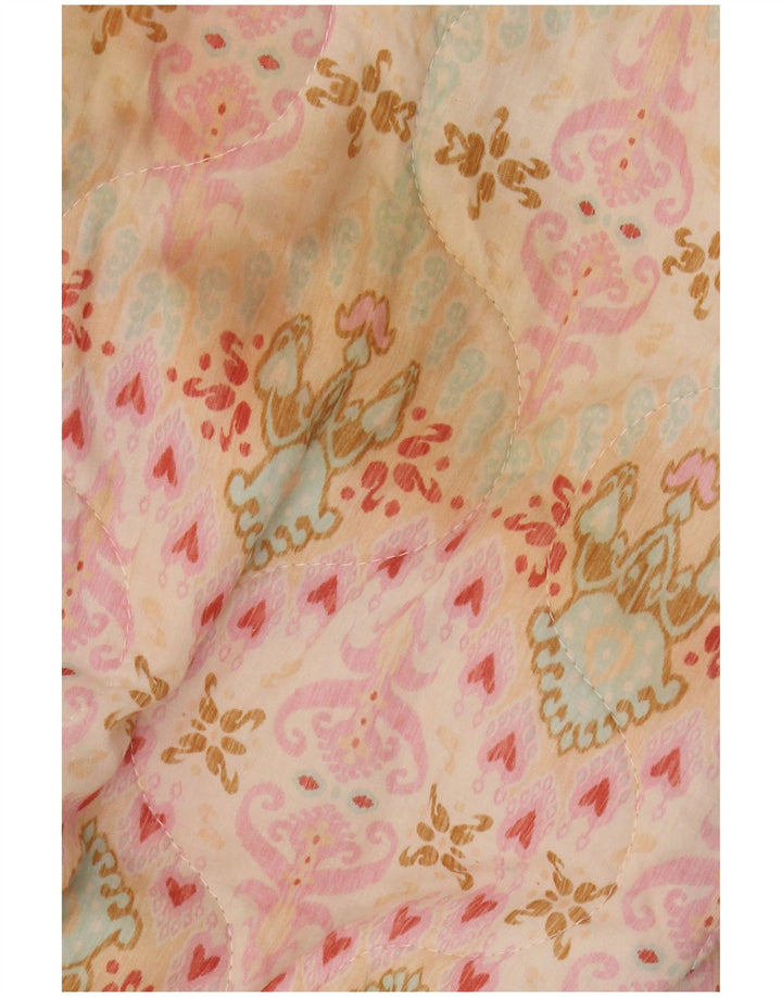 Jaqueta bomber feminina vintage acolchoada de grandes dimensões Reino Unido 14 médio rosa paisley