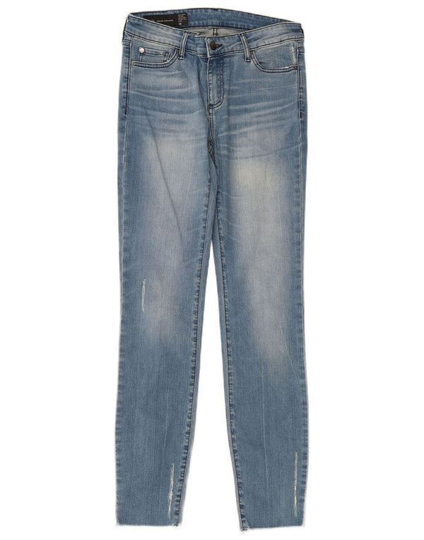 Calça jeans feminina Armani Exchange cintura baixa super skinny W28 L30 azul algodão