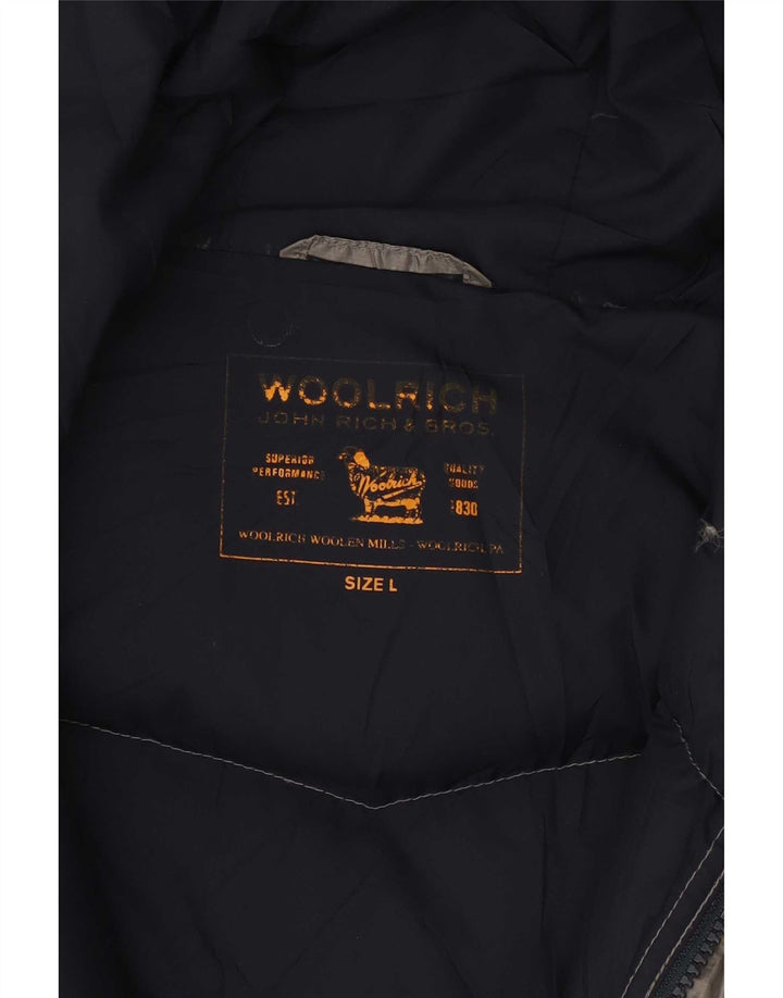 Jaqueta masculina acolchoada com capuz Woolrich UK 40 grande cinza
