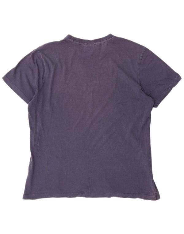 Camiseta gráfica masculina Kappa Top grande algodão azul marinho