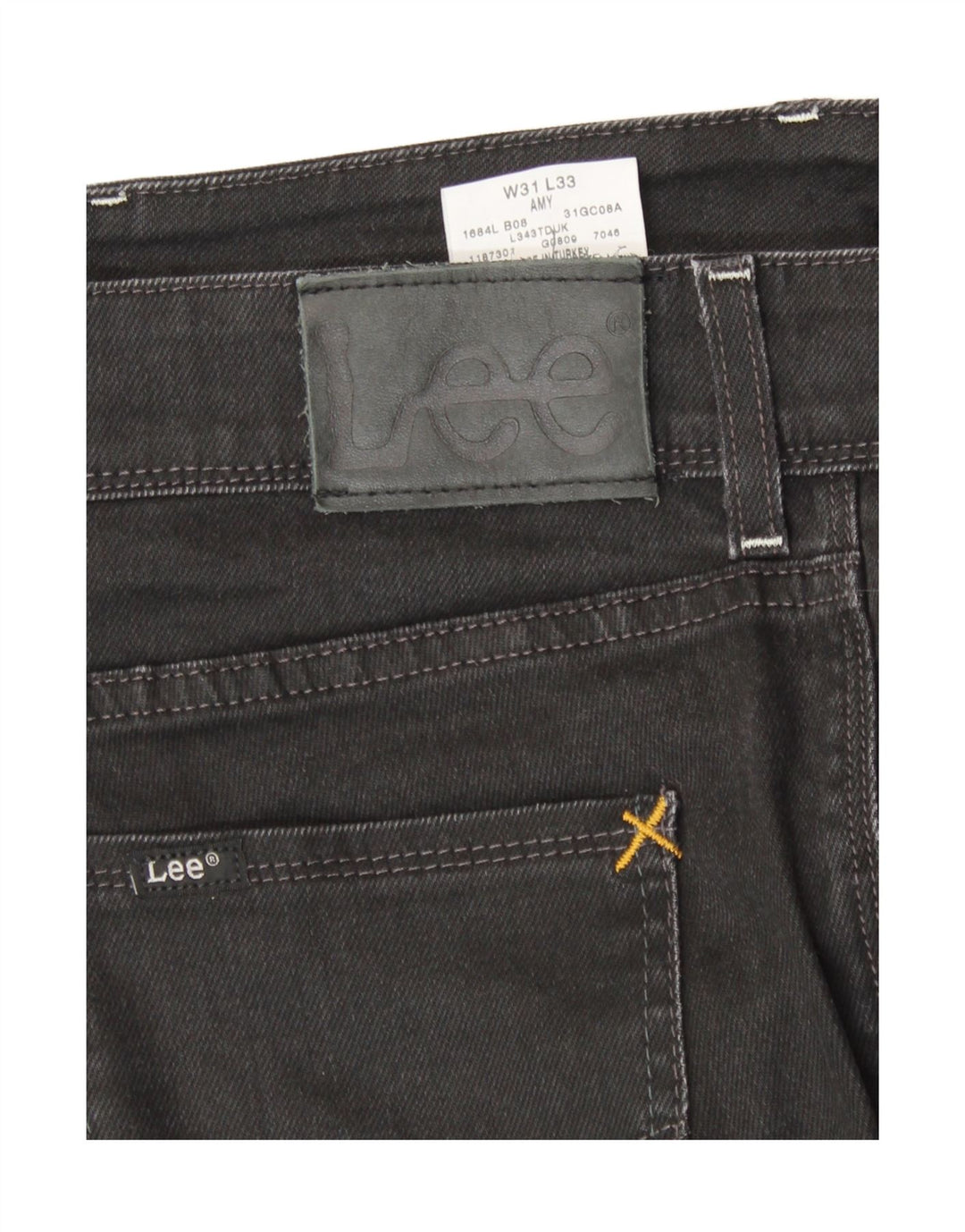 LEE Feminino Amy Straight Jeans W31 L28 Preto