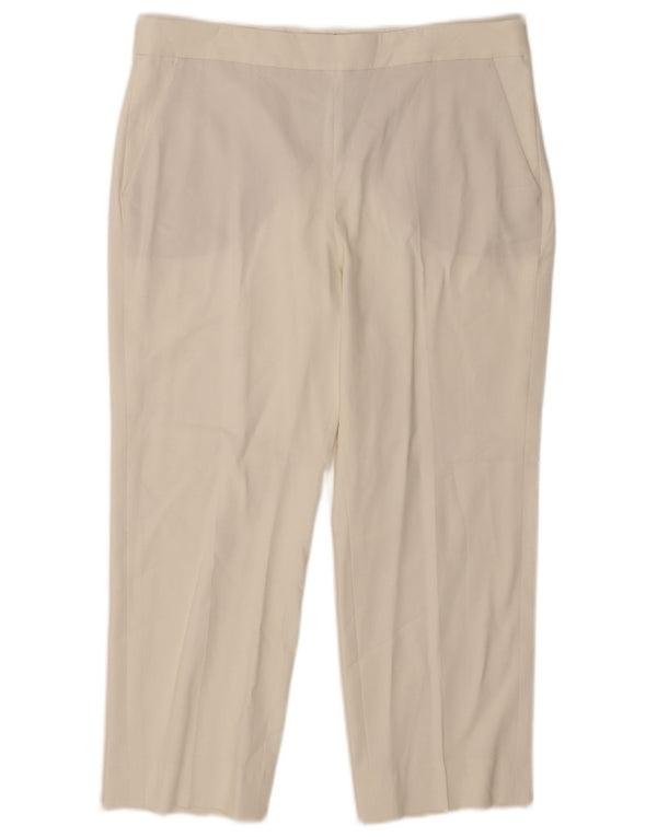 Calça capri feminina Massimo Dutti UE 42 grande W32 L23 viscose branca