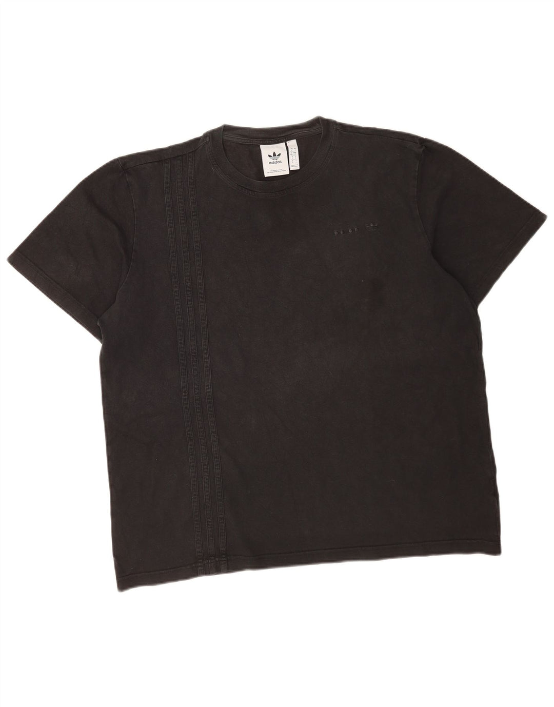 Adidas Mens Camiseta Top Grande Algodão Preto