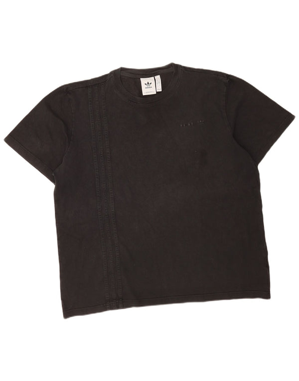 Adidas Mens Camiseta Top Grande Algodão Preto