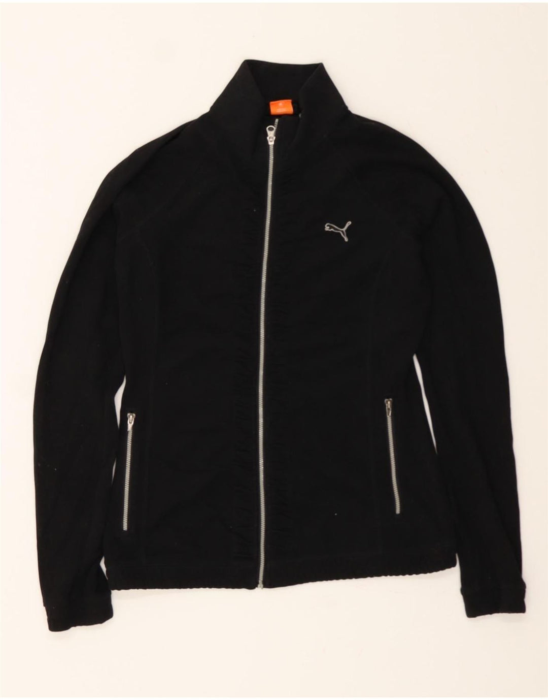 PUMA Womens Tracksuit Top Jacket UK 10 Pequeno Poliéster Preto