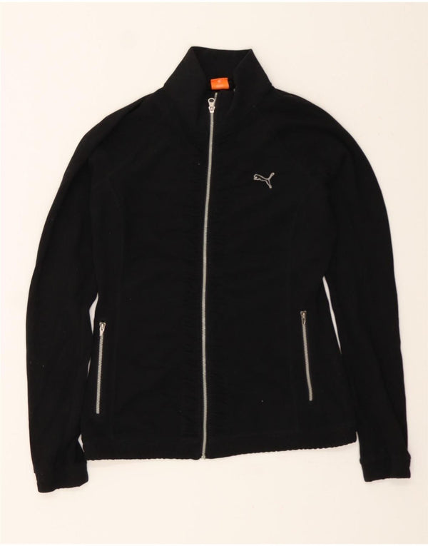 PUMA Womens Tracksuit Top Jacket UK 10 Pequeno Poliéster Preto