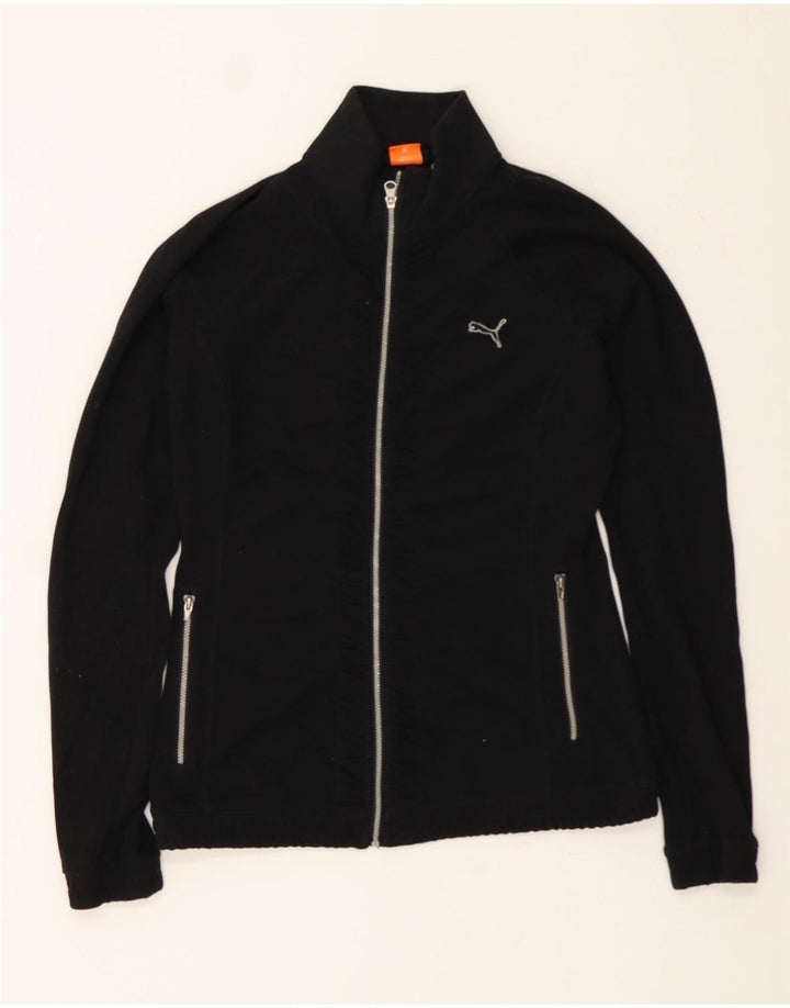 PUMA Womens Tracksuit Top Jacket UK 10 Pequeno Poliéster Preto