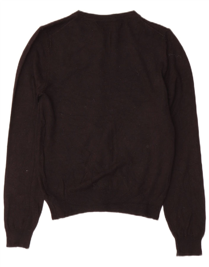 Suéter cardigã feminino Marks & Spencer UK 8 pequeno viscose preta