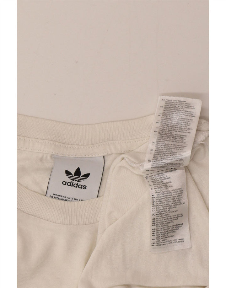 Adidas Mens Graphic T-Shirt Top Médio Algodão Branco
