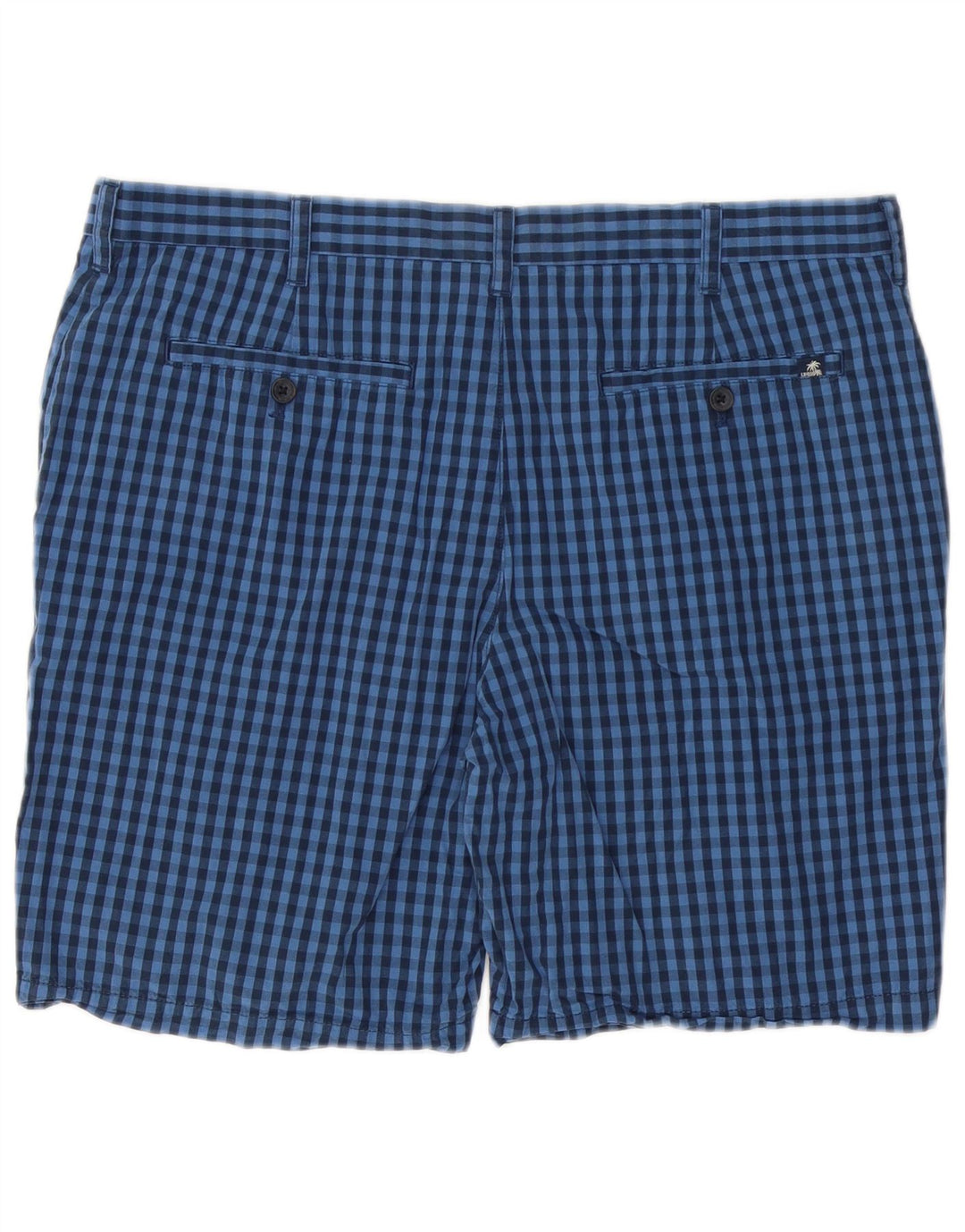 IZOD Mens Chino Shorts W38 XL Azul Gingham Algodão