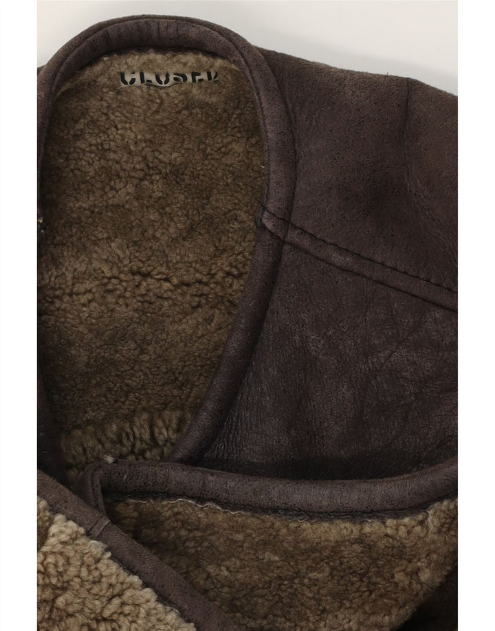 Colete masculino fechado Shearling XL marrom