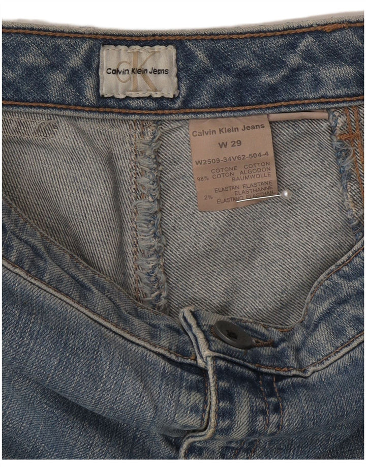 Calça jeans reta feminina Calvin Klein W29 L35 algodão azul