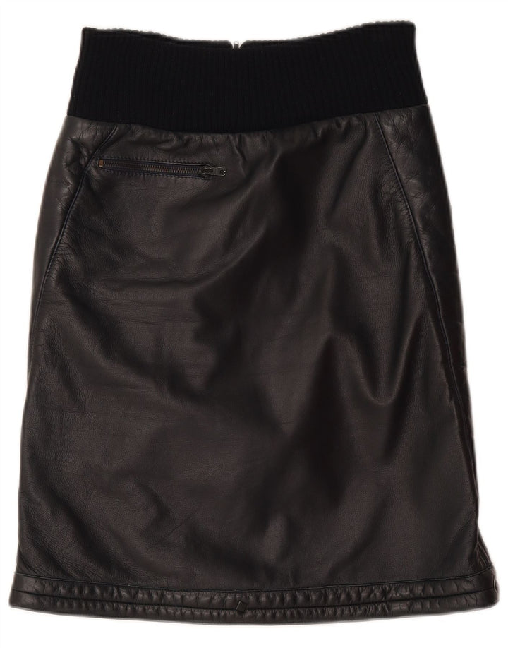 Saia feminina de couro Complice W26 pequena preta