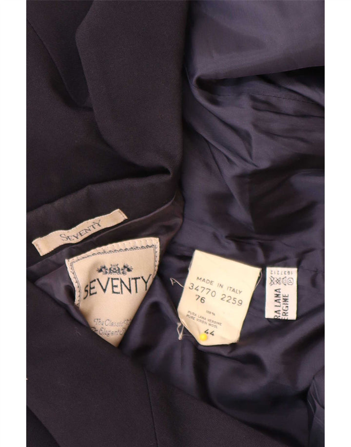 Jaqueta blazer feminina de 2 botões Seventy IT 44 lã virgem azul marinho médio
