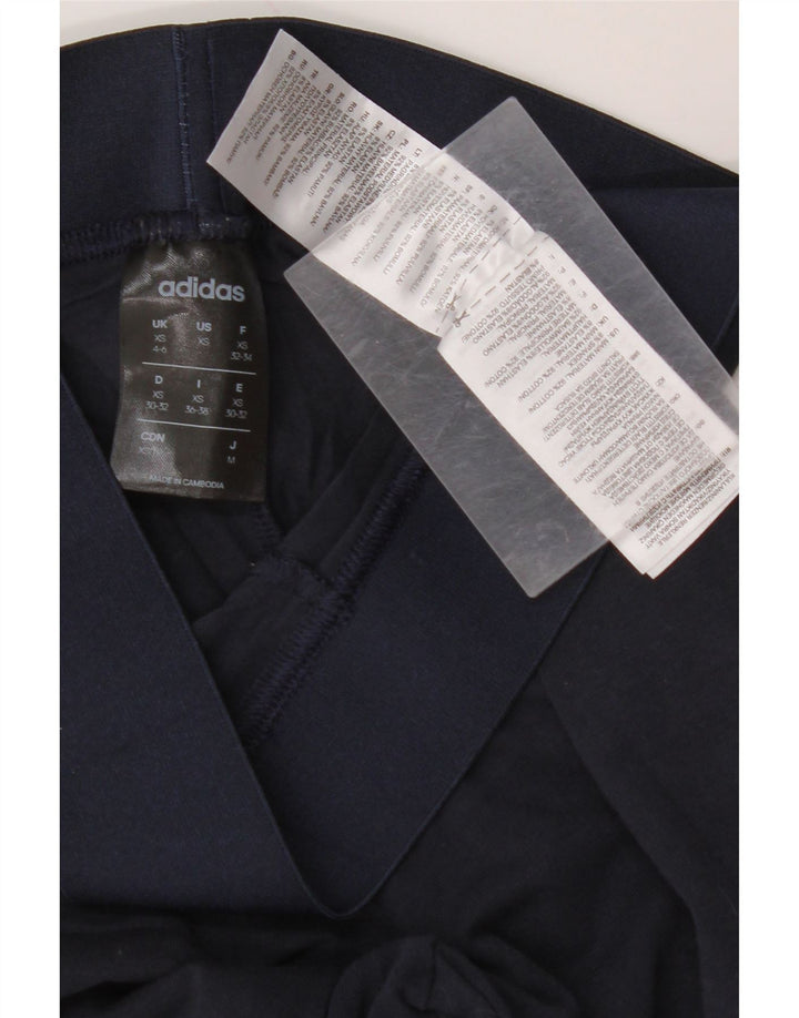 Leggings ADIDAS Mulher UK 4/6 XS Azul Marinho Algodão