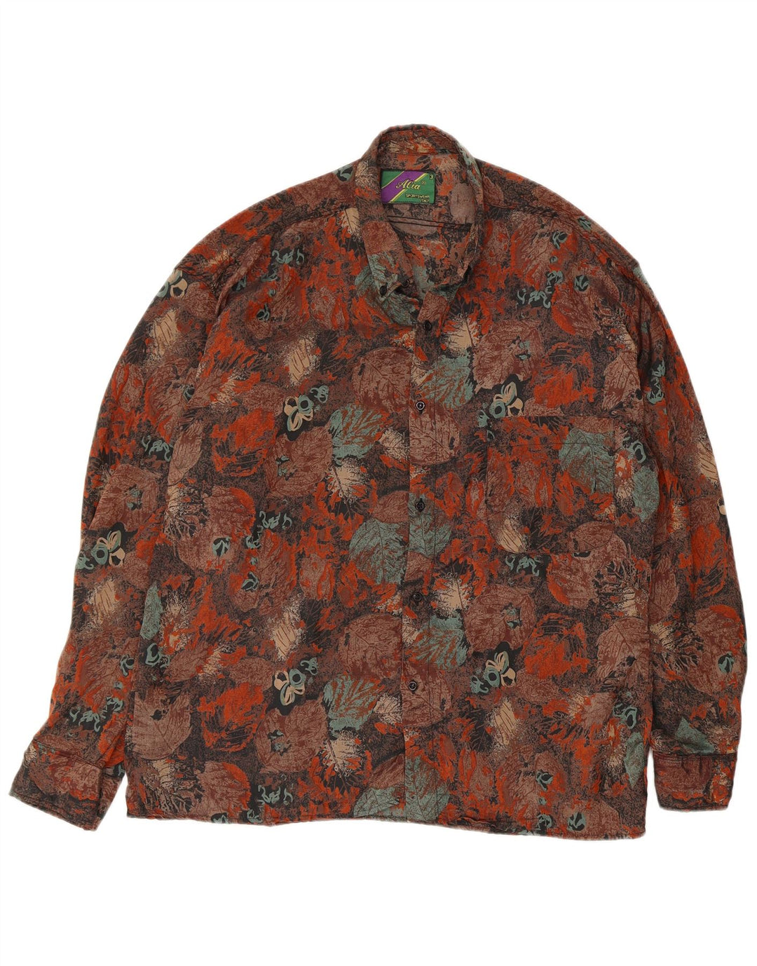Camisa masculina Alia Abstract Pattern Regular Fit grande marrom