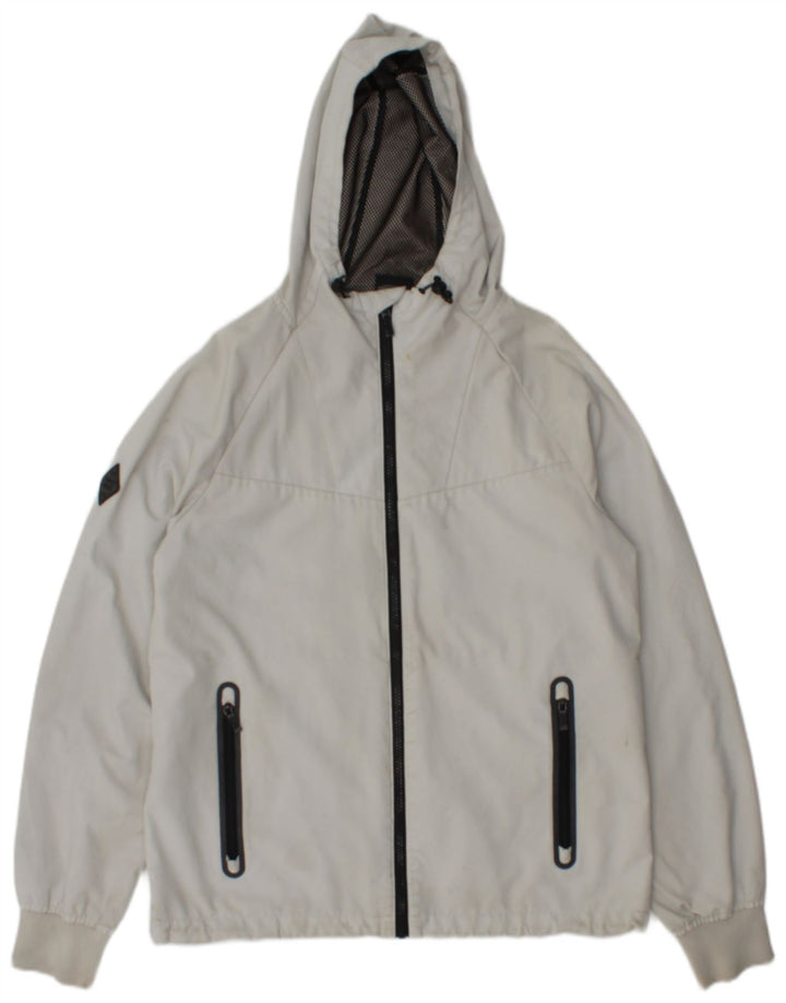 Jaqueta de chuva com capuz masculina Superdry UK 36 pequena cinza