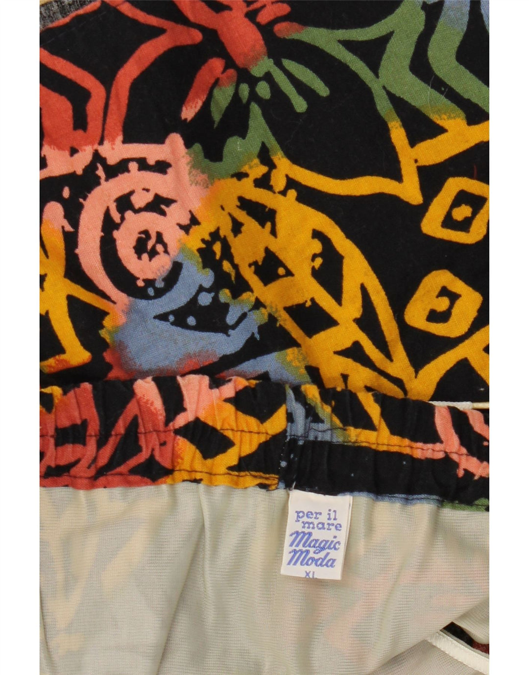 Shorts de natação masculino VINTAGE XL algodão floral preto