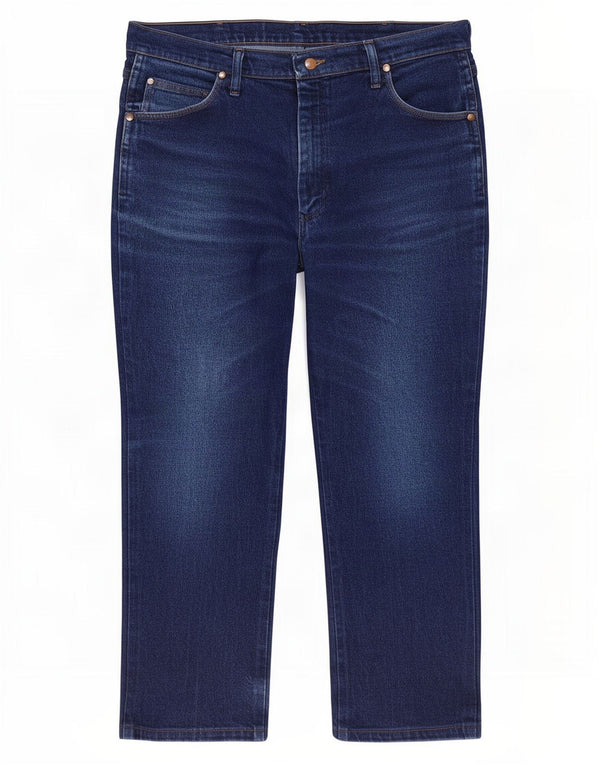 Wrangler Mens Straight Jeans W36 L26 Azul Algodão