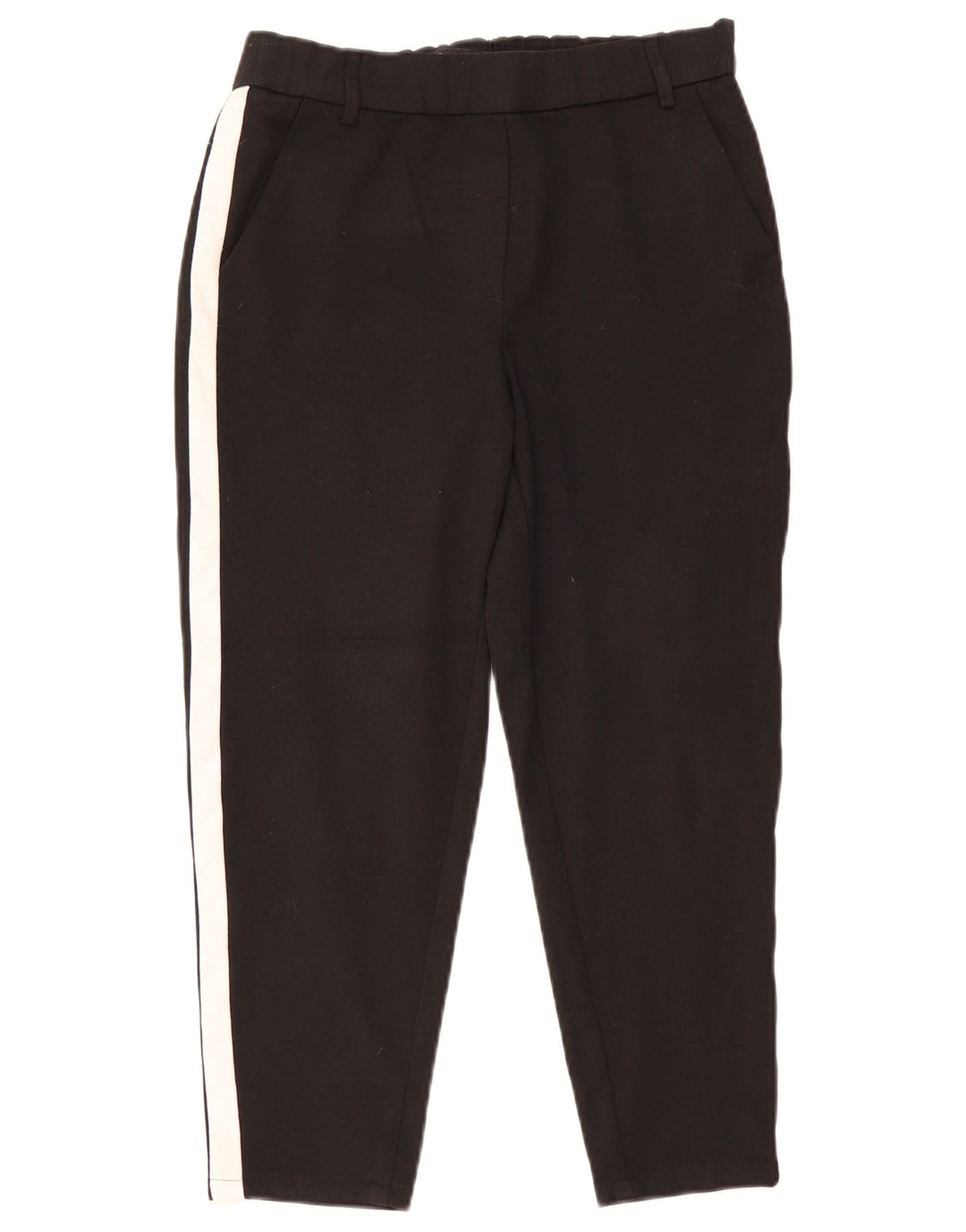 Calça capri reta feminina ZARA pequena W26 L22 preta colorblock