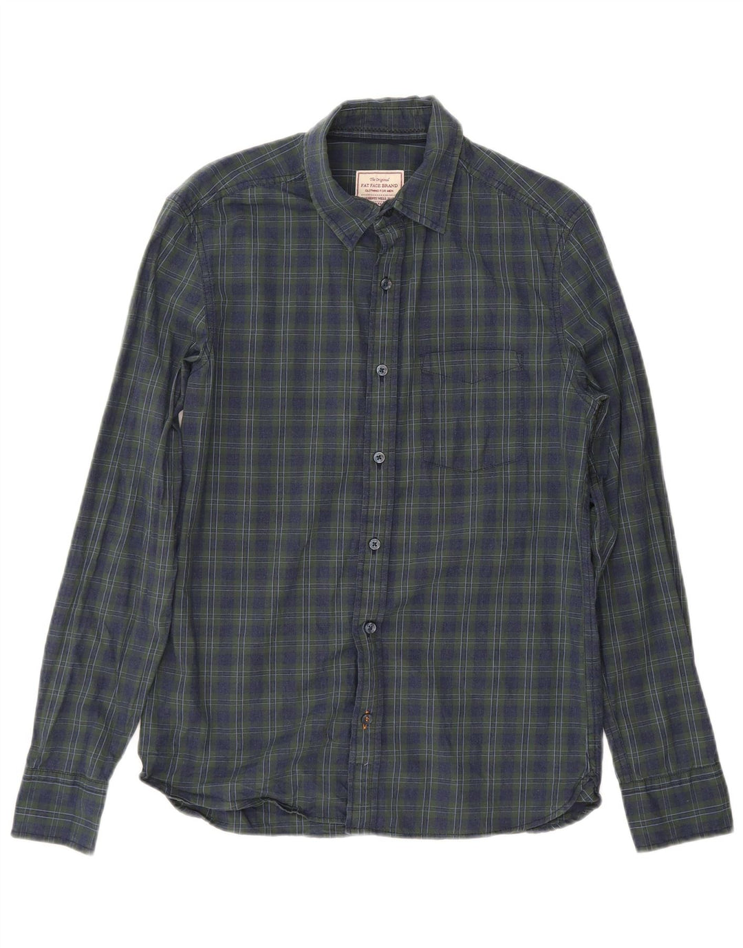 Camisa masculina FAT FACE XS azul marinho xadrez algodão