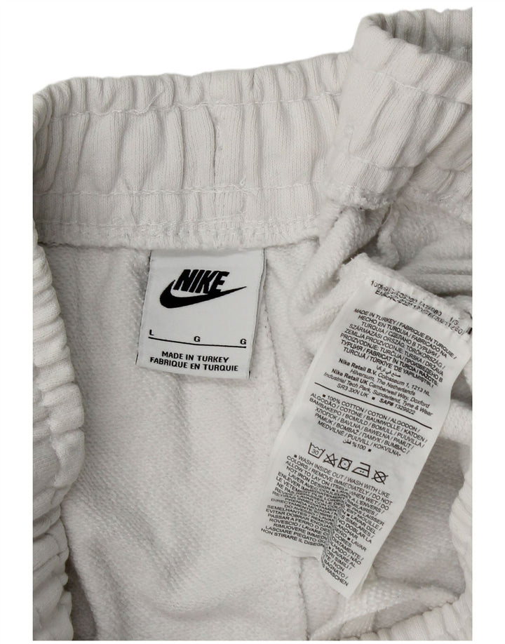 Calça de treino masculina Nike joggers grande algodão branco