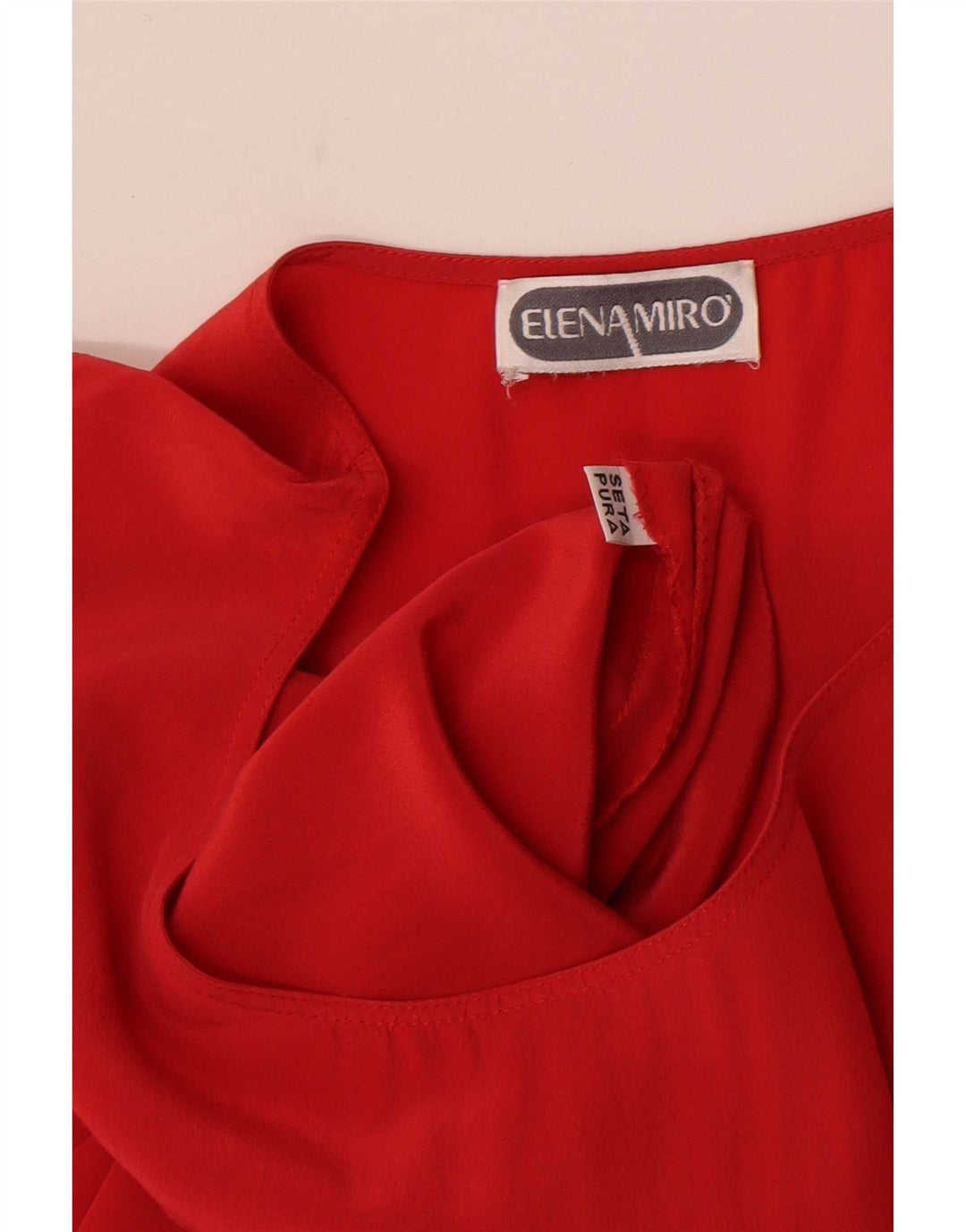 Blusa feminina sem mangas ELENA MIRO Reino Unido 16 grande seda vermelha