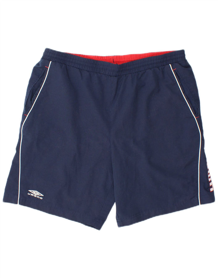 Umbro Shorts de natação masculino gráfico grande poliéster azul marinho