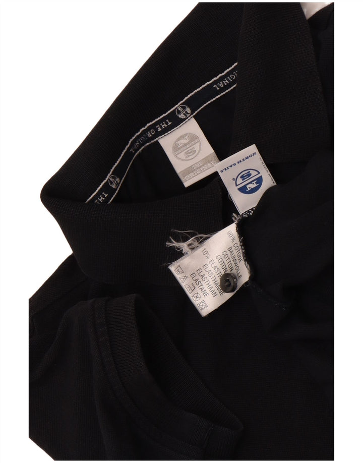 Camisa polo feminina North Sails UK 12 algodão preto médio