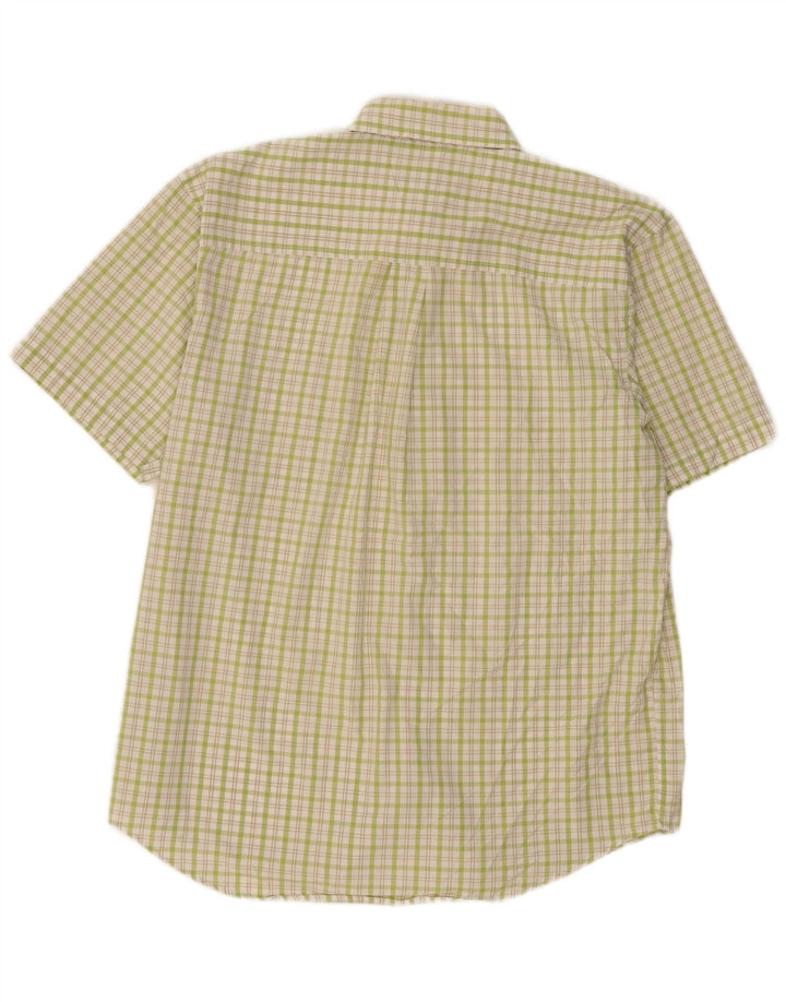 Izod Camisa masculina xadrez regular de ajuste grande algodão xadrez verde