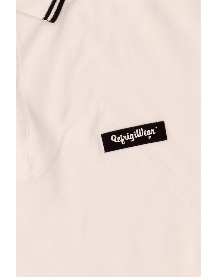 Camisa polo masculina Refrigiwear de algodão branco médio
