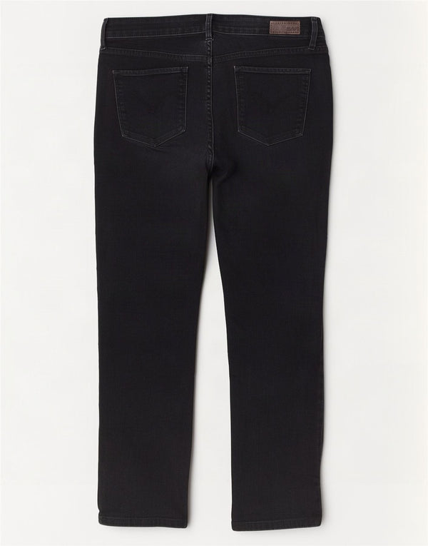 Calça jeans feminina Levi's Demi Curve Mid Rise Straight US 14 XL W32 L28 preta