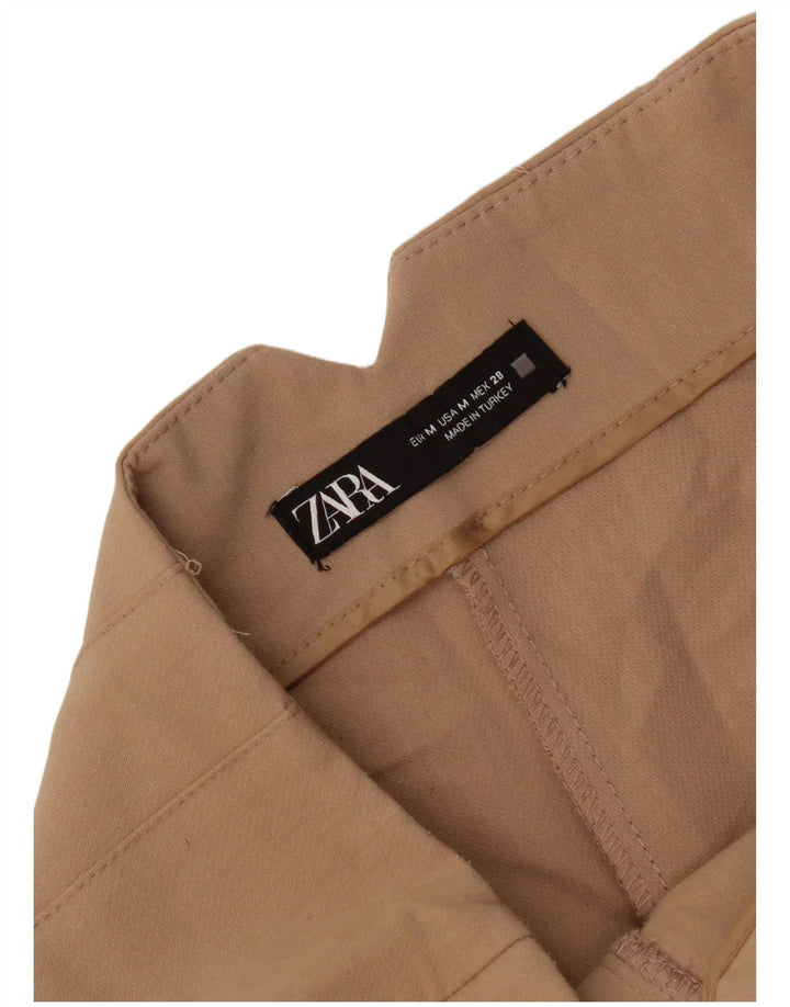 Zara Calça feminina de terno cônico médio W28 L26 bege